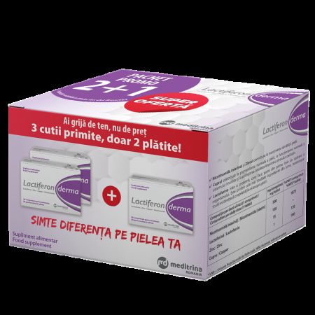 Pachet Lactiferon Derma, 3x30capsue, Meditrina 732296