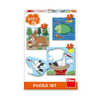 Set 3 puzzle Unde locuiesc animalele?, 2 ani+, Dino Toys