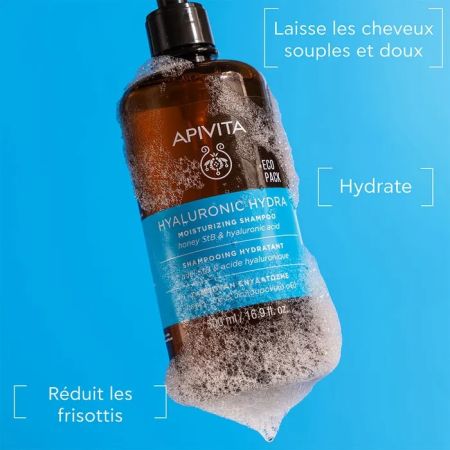 Sampon hidratant cu miere si acid hialuronic Hyaluronic Hydra, 500 ml, Apivita 734965