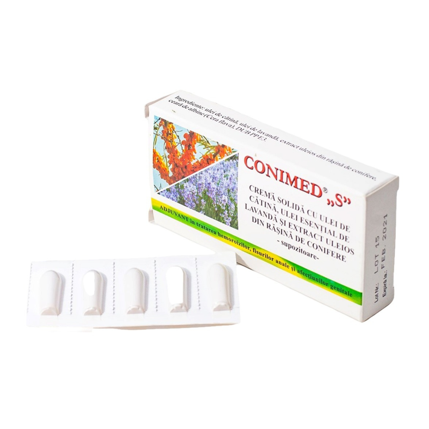 Supozitoare Conimed S, 10 x 1 g, Elzin Plant