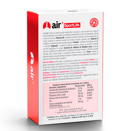 SportLife cu extract de Rhodiola, 30 tablete, Air7 758329