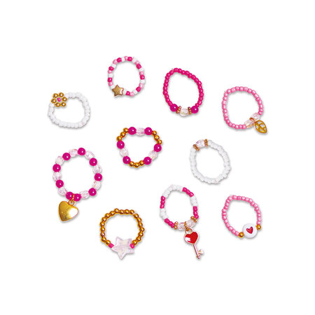 Set pentru creatie 10 inele cu margele, 7 ani+, Janod 732496