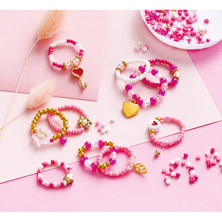 Set pentru creatie 10 inele cu margele, 7 ani+, Janod 732498