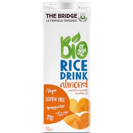 Bautura vegetala Bio de orez cu migdale, 1L, The Bridge