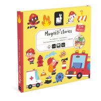 Set Plansa cu piese magnetice, Pompieri, + 3 ani, Janod