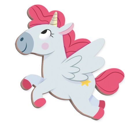 Set Plansa cu piese magnetice, Unicorni, + 3 ani, Janod 732573