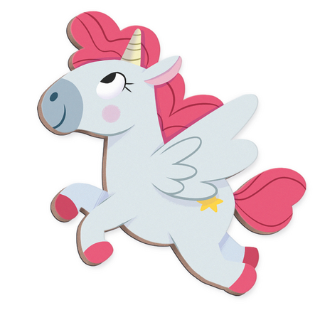 Set Plansa cu piese magnetice, Unicorni, + 3 ani, Janod 732573