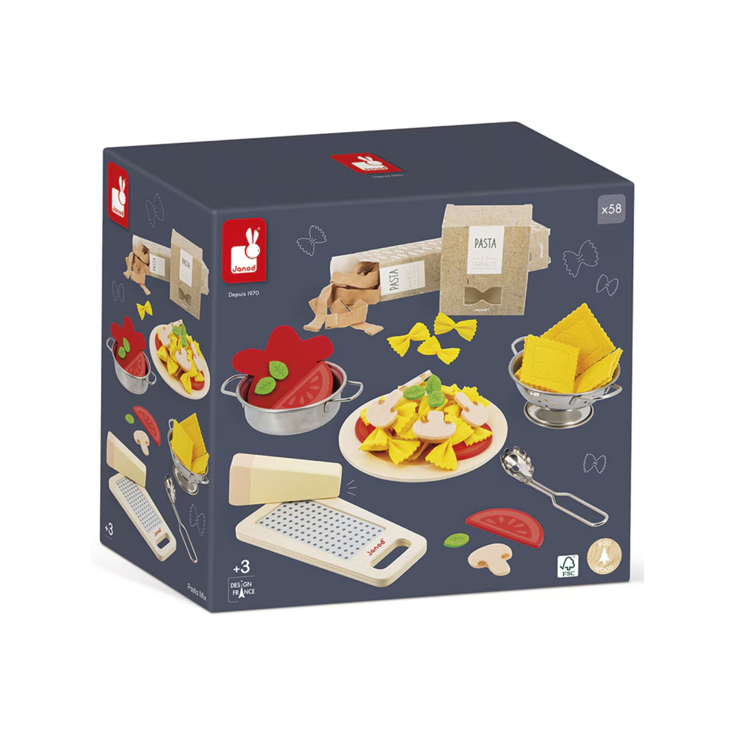 Joc de lemn, Preparare Paste, + 3 ani, Janod