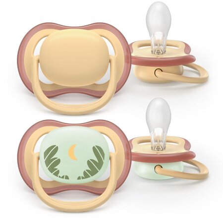 Suzete fosforescente Ultra Air, galben, 0-6 luni, SCF087/09, 2 buc, Philips Avent 732669