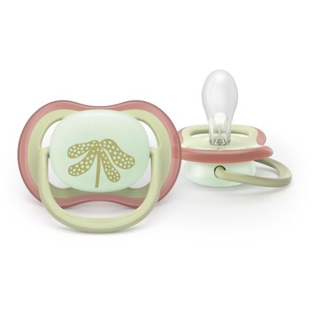 Suzete fosforescente Ultra Air, Verde, 6-18 luni, SCF087/18, 2 buc, Philips Avent 732636