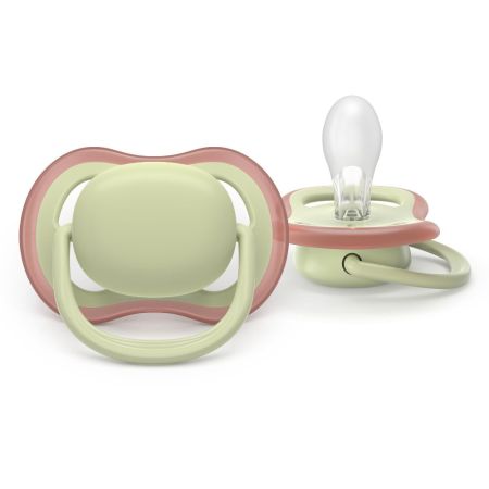 Suzete fosforescente Ultra Air, Verde, 6-18 luni, SCF087/18, 2 buc, Philips Avent 732632