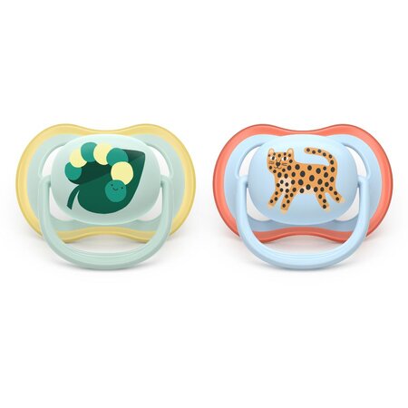 Suzete Ultra Air, Tigru/Frunza, 0-6 luni, SCF087/02, 2 buc, Philips Avent 732703