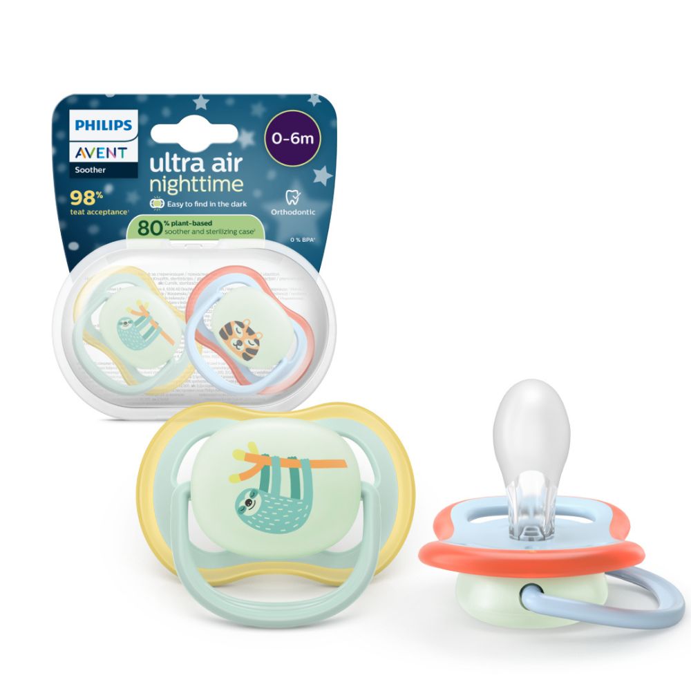 Suzete Ultra Air, Lenes/Tigru, 0-6 luni, SCF376/24, 2 buc, Philips Avent