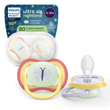 Suzete Ultra Air, Fluture, 0-6 luni, SCF376/25, 2 buc, Philips Avent