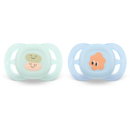 Suzeta ortodontica Pacifier Ultra Start Philips Avent, Figurine, 0-2 luni, SCF075/14, 2 bucati, Philips 732808