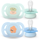 Suzeta ortodontica Pacifier Ultra Start Philips Avent, Figurine, 0-2 luni, SCF075/14, 2 bucati, Philips 732807