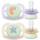Suzeta de noapte Ultra Start Pacifier Philips Avent, Moon, 0-2 luni, SCF075/17, 2 bucati, Philips 732815