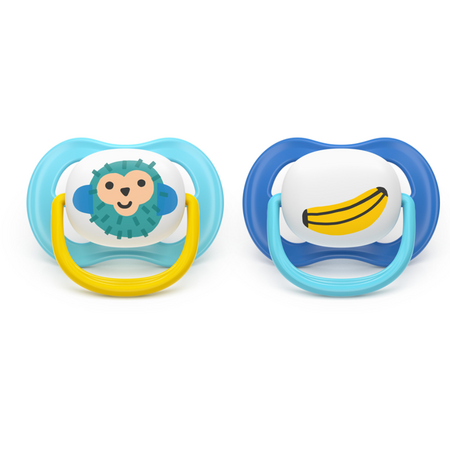 Suzeta Ultra Air Pacifier Philips Avent, Maimutica, 6-18 luni, SCF080/26, 2 bucati, Philips 732846