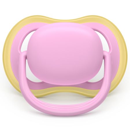 Suzeta Ultra Air Pacifier Philips Avent, Roz/Verde, 6-18 luni, SCF087/12, 2 bucati, Philips 732875
