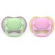 Suzeta Ultra Air Pacifier Philips Avent, Roz/Verde, 6-18 luni, SCF087/12, 2 bucati, Philips 732877