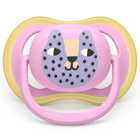Suzeta Ultra Air Pacifier Philips Avent, Pisica/Frunza, 6-18 luni, SCF087/13, 2 bucati, Philips 732884