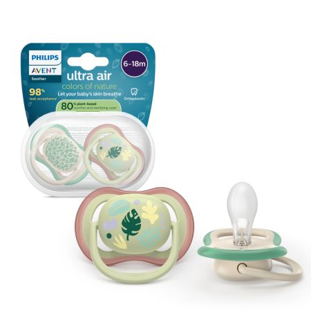 Suzeta Ultra Air Pacifier Philips Avent, Natura, 6-18 luni, SCF087/17, 2 bucati, Philips
