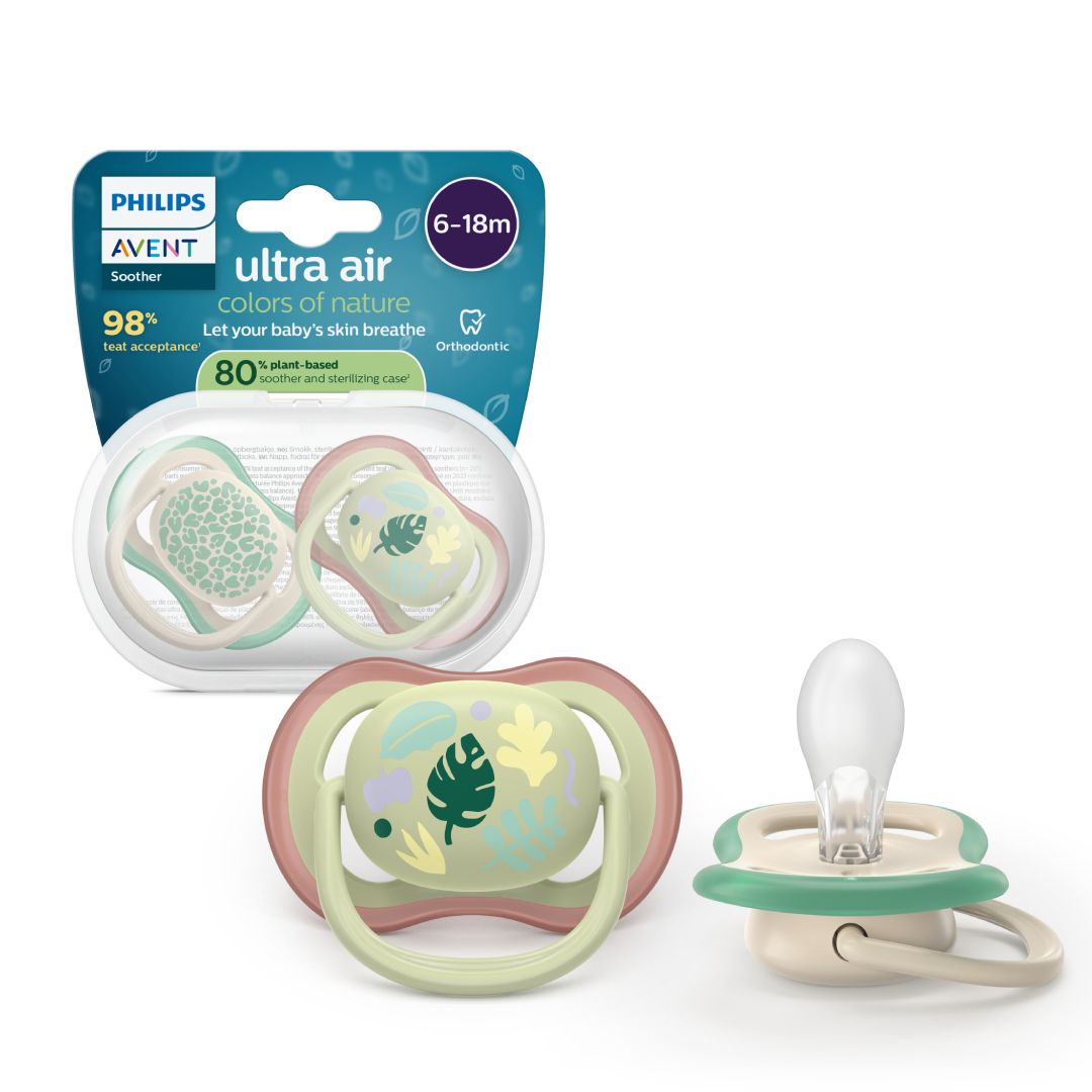 Suzeta Ultra Air Pacifier Philips Avent, Natura, 6-18 luni, SCF087/17, 2 bucati, Philips