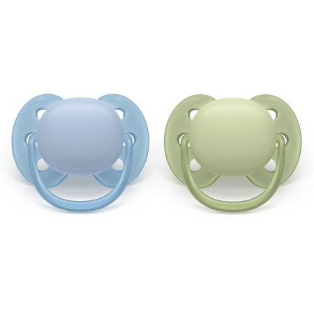 Suzeta Ultra Soft Pacifier Philips Avent, Albastru/Verde, 0-6 luni, SCF091/37, 2 bucati, Philips 732914