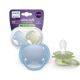 Suzeta Ultra Soft Pacifier Philips Avent, Albastru/Verde, 0-6 luni, SCF091/37, 2 bucati, Philips 732912