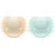Suzeta Ultra Soft Pacifier Philips Avent, Galben/Verde, 0-6 luni, SCF091/40, 2 bucati, Philips 732959