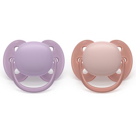 Suzeta Ultra Soft Pacifier Philips Avent, Roz/Mov, 6-18 luni, SCF091/43, 2 bucati, Philips 732980