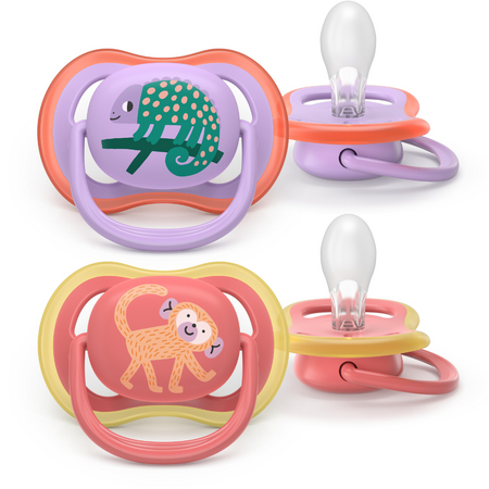 Suzeta Ultra Air Pacifier Philips Avent, Mov/Roz, 18 luni+, SCF349/47, 2 bucati, Philips 733039