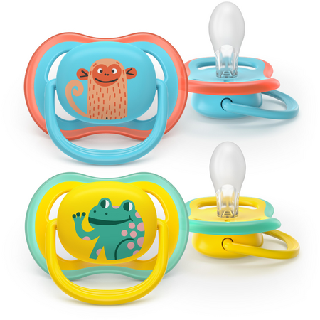 Suzeta Ultra Air Pacifier Philips Avent, Albastru/Galben, 18 luni+, SCF349/58, 2 bucati, Philips 733066