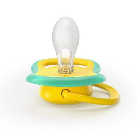 Suzeta Ultra Air Pacifier Philips Avent, Albastru/Galben, 18 luni+, SCF349/58, 2 bucati, Philips 733068