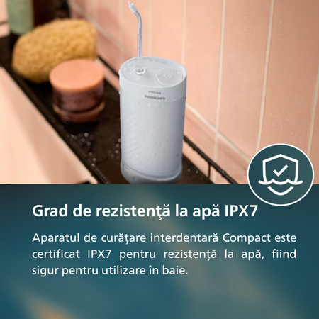 Dus bucal portabil Sonicare Compact Flosser 1000, Mov, HX3333/23, Philips 795704