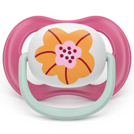 Suzeta Ultra Air Pacifier Philips Avent, Gargarita/Floare, 6-18 luni, SCF080/27, 2 bucati, Philips 733181
