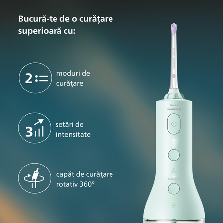 Irigator portabil Power Flosser 3000, Verde, HX3826/24, Philips Sonicare 795640