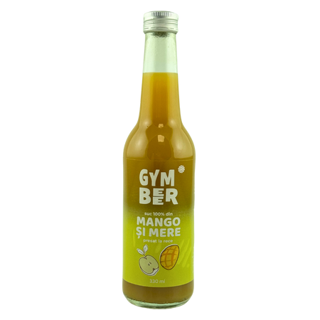 Suc de Mango si Mere, 100% natural si presat la rece, 330 ml, Rayam