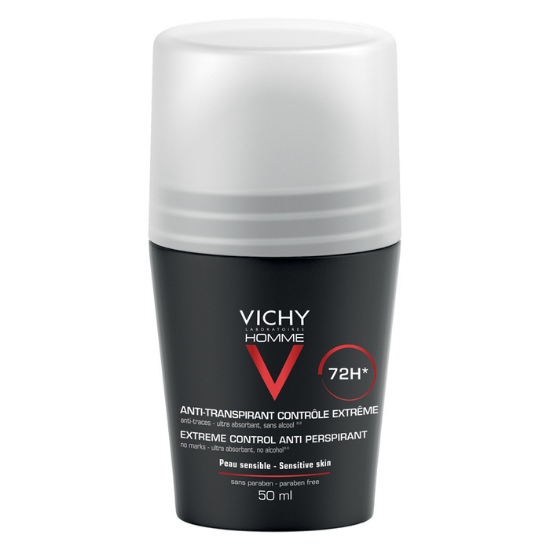 Deodorant roll-on antiperspirant control extrem pentru barbati eficacitate 72h, 50 ml, Vichy