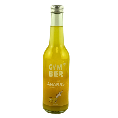 Suc de Ananas 100% natural prin presare la rece, 330 ml, Gym Beer