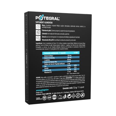 Supliment pentru potenta Potegral For Him, 15 capsule, Air7 733474