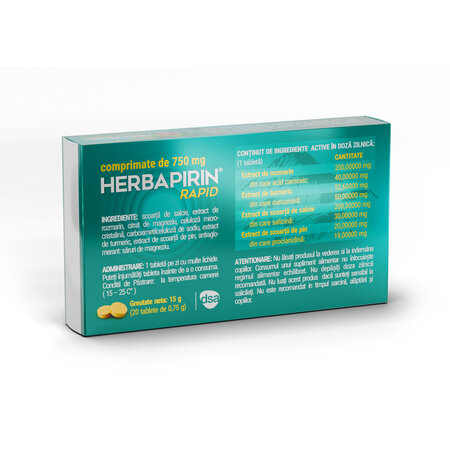 Herbapirin Rapid, 750 mg salicina, 20 tablete, Air7 758327