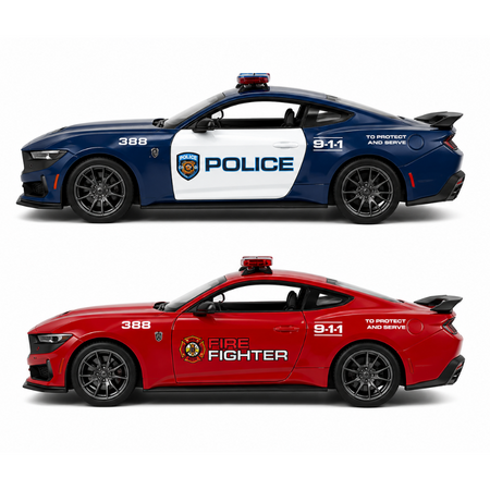 Masinuta metalica, 13 cm, scara 1:36, Rosu/Albastru, Ford Mustang Dark Horse 2024, 3 ani+, 1 bucata, Kinsmart