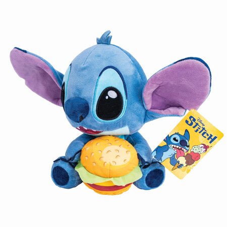 Jucarie de plus Disney, 25 cm, Stitch cu burger, 0 luni+, As 733822