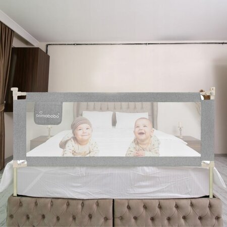 Protectie laterala pat Classic XXL, 200 cm, Gri, Primabobo 733933