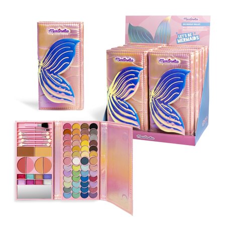 Trusa de make-up tip portofel pentru copii Let’s Be Mermaids, Martinelia 733992