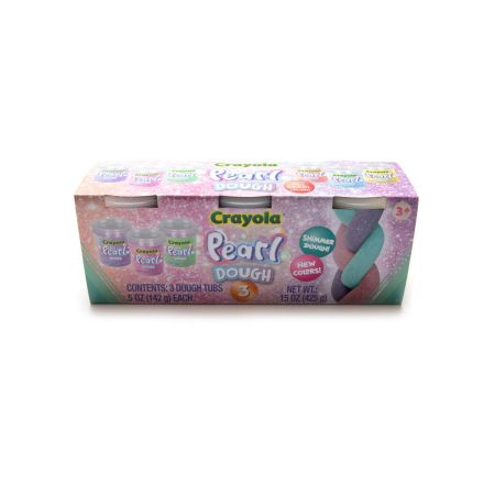 Plastilina sidefata Pearl, 3 ani+, 3 borcanase, Crayola