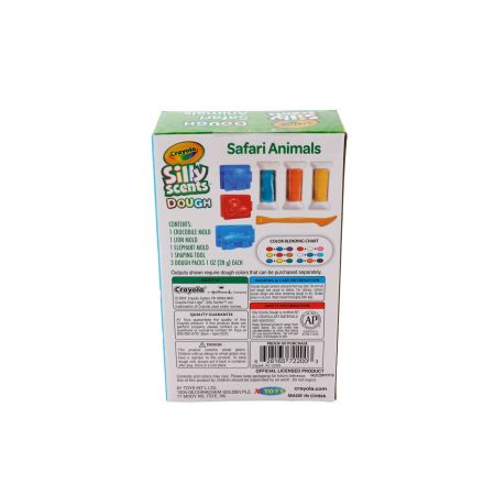 Set plastilina si accesorii Silly Scent, Animalele din Safari, 3 ani+, Crayola 734091