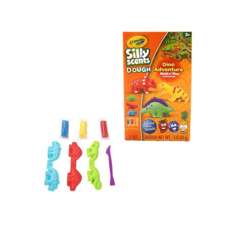 Set plastilina si accesorii Silly Scent, Dinozaur, 3 ani+, Crayola