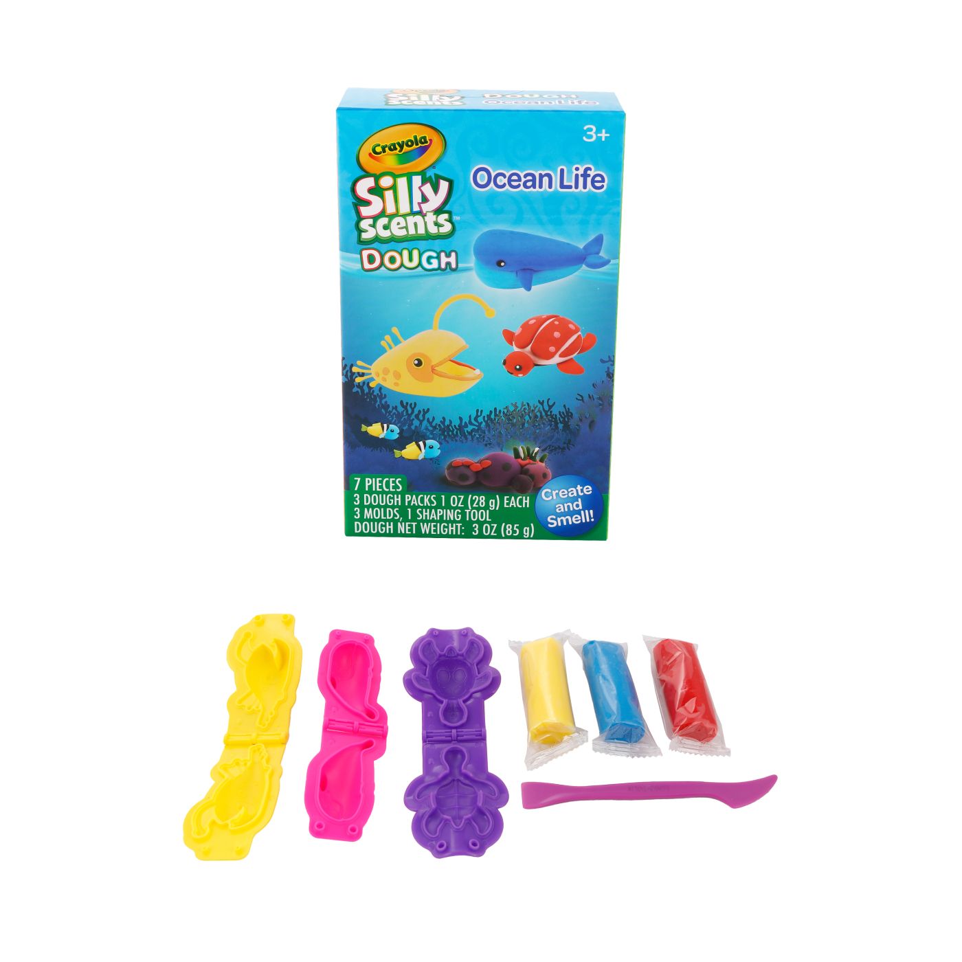 Set plastilina si accesorii Silly Scent, Viata Oceanului, 3 ani+, Crayola